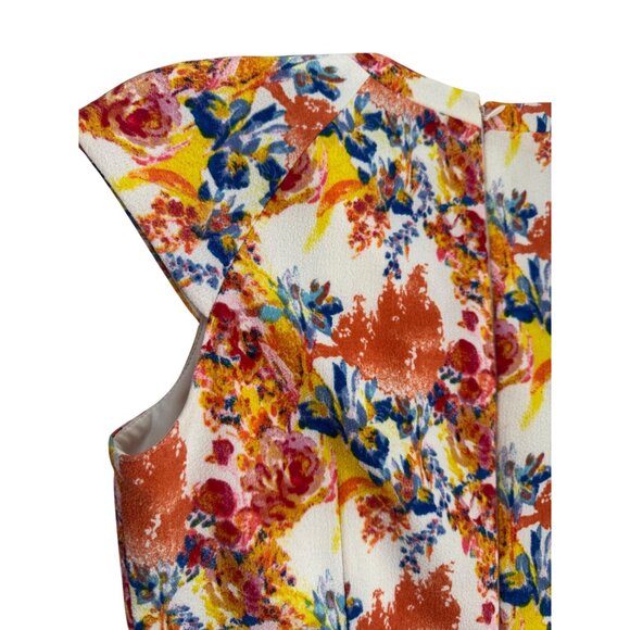 Antonio Melani Floral Print Cap Sleeve Dress With Zipper Accents Size 2 - Picture 12 of 14